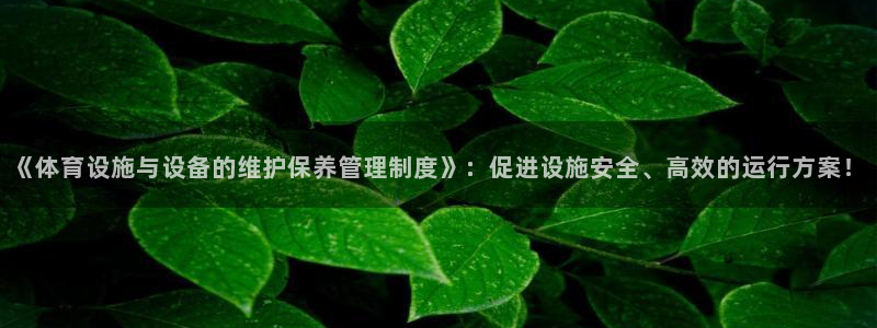 意昂5(KGAME)集团官网首页：《体育设施与设备的